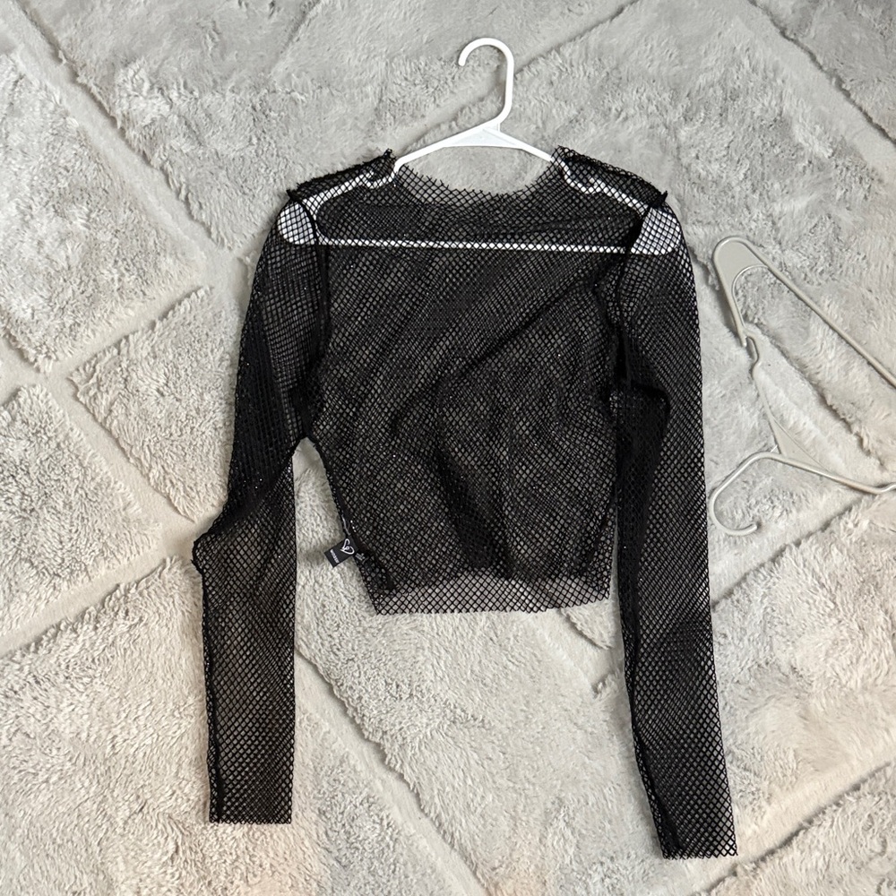 Windsor Black Mesh Crop Top